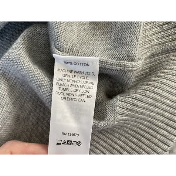 Vineyard Vines Sz S Gray 1/4 Zip Blue Striped Inside Collar Pullover Long Sleeve - Picture 5 of 8